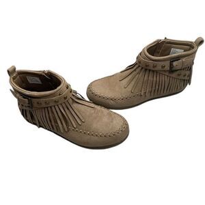 Hot‎ Tomato Fringe Studded Ankle Boots Moccasin Size 9 Bohemian Cottagecore